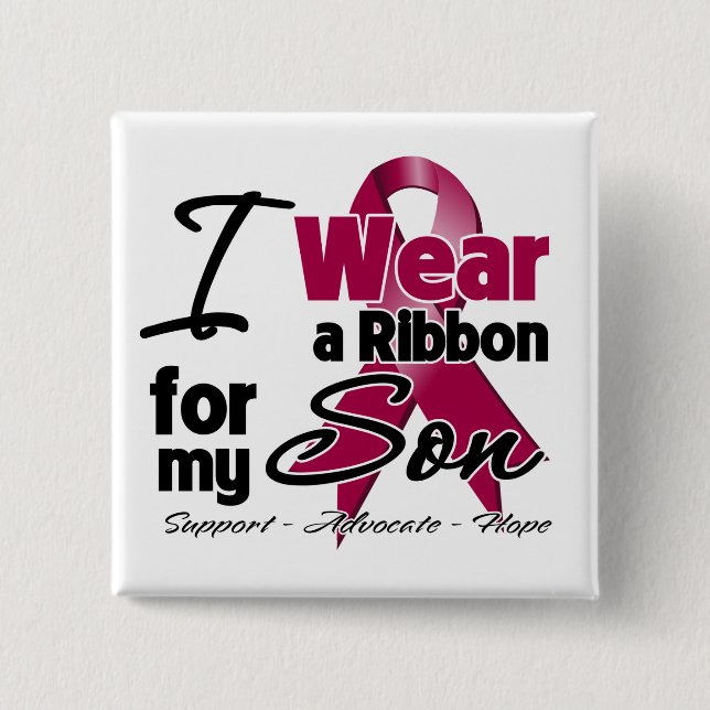 Badge Carré 5 Cm Fils - Ruban Myeloma Multiple (Devant)