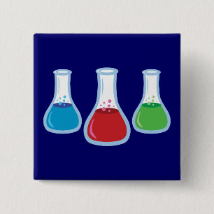 Badge Carré 5 Cm Flacons de la Science