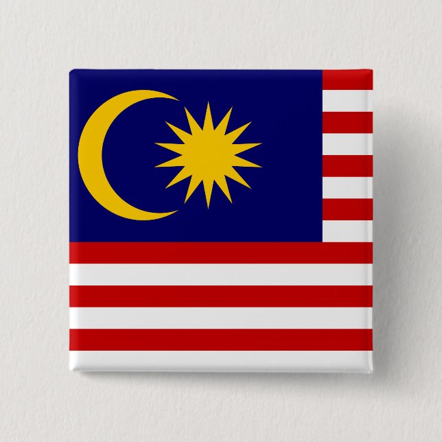 Badge Carré 5 Cm Flag malaisien (Devant)
