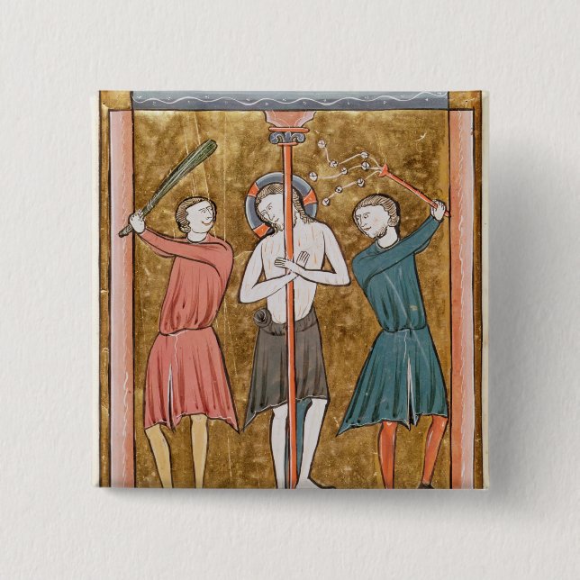 Badge Carré 5 Cm Flagellation, de 'Psautier l'Usage De Paris (Devant)