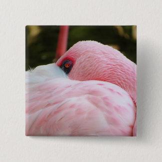 Badge Carré 5 Cm Flamant rose