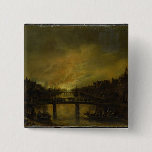 Badge Carré 5 Cm Flamme à Amsterdam