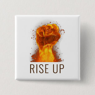 Badge Carré 5 Cm Flamme première montée