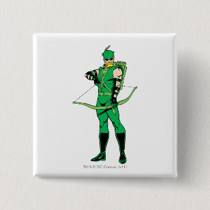 Badge Carré 5 Cm Flèche verte debout avec flèche