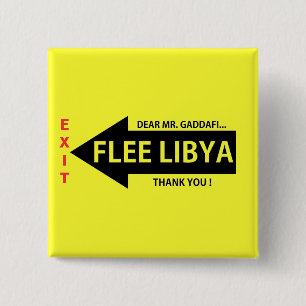 BADGE CARRÉ 5 CM FLEE LIBYA