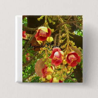 Badge Carré 5 Cm fleur