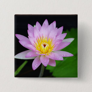 Badge Carré 5 Cm Fleur de Lotus