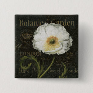 Badge Carré 5 Cm Fleur de pavot cultivé