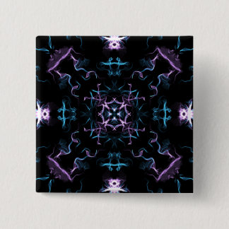 Badge Carré 5 Cm Fleur Mandala violette et bleue