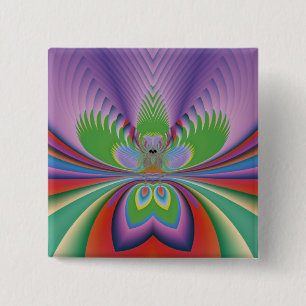 Badge Carré 5 Cm Fleur pourpre