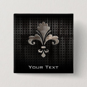 Badge Carré 5 Cm Fleur rocailleux de lis