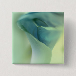Badge Carré 5 Cm Fleur romantique aux tons bleus