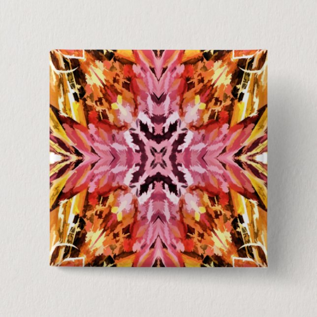 BADGE CARRÉ 5 CM FLEUR SAUVAGE (Devant)