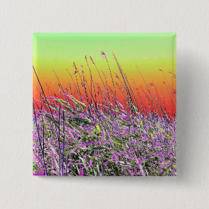 BADGE CARRÉ 5 CM FLEUR SAUVAGE