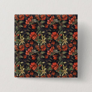 Badge Carré 5 Cm Fleurs anciennes d'Alexandra Cook aka Linandara