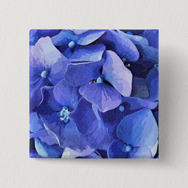 BADGE CARRÉ 5 CM FLEURS DE JARDIN (Devant)