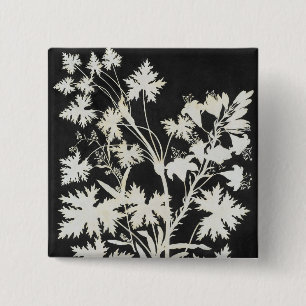 Badge Carré 5 Cm Fleurs en silhouette