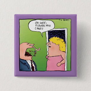 Badge Carré 5 Cm Fleurs et Cartoon Romantique de Bonbons