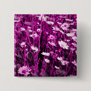 BADGE CARRÉ 5 CM FLEURS SAUVAGES