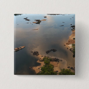 Badge Carré 5 Cm Fleuve Essequibo, plus long fleuve de Guyana, et 2