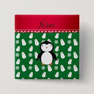 Badge Carré 5 Cm Flocons de neige nommés personnalisés de bonhomm