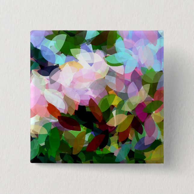 BADGE CARRÉ 5 CM FLORAL (Devant)