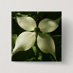 Badge Carré 5 Cm Flore printanière du Dogwood illuminé