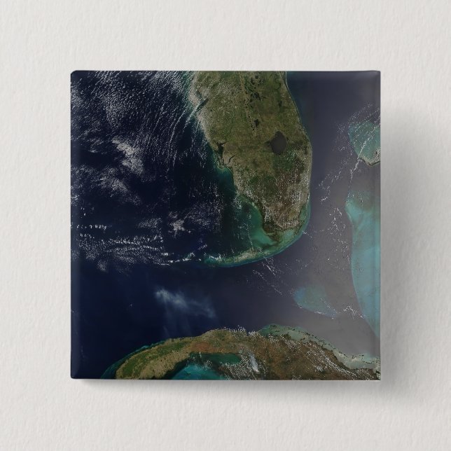 Badge Carré 5 Cm Floride et Cuba (Devant)