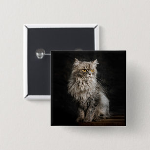 Badge Carré 5 Cm Fluffy Gris