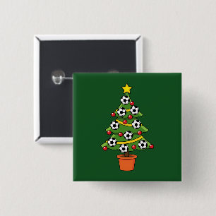 Badge Carré 5 Cm Football Football Arbre de Noël
