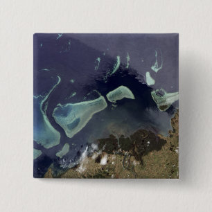 Badge Carré 5 Cm Forêt vert-foncé sur la terre