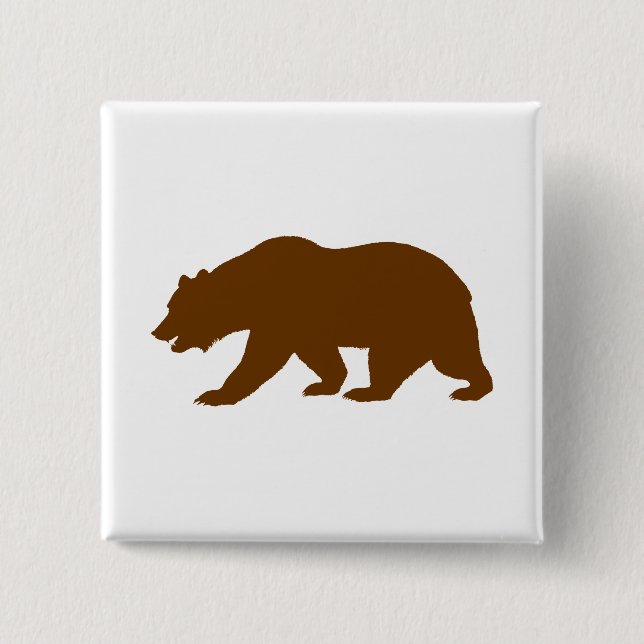 Badge Carré 5 Cm Forme de l'ours (Devant)