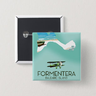 Badge Carré 5 Cm Formentera Baléares Carte Carte poster voyage