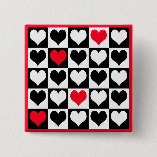 Badge Carré 5 Cm Formes du coeur
