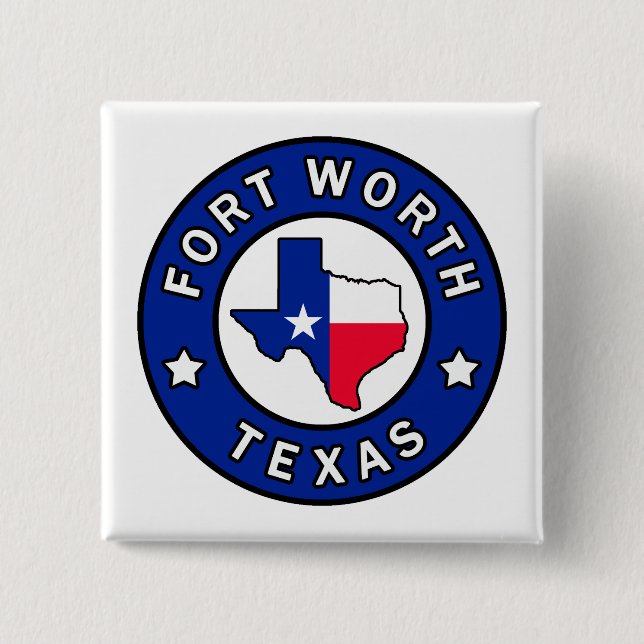 Badge Carré 5 Cm Fort Worth Texas (Devant)
