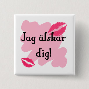 Badge Carré 5 Cm Fouille älskar de pointe - Suédois
