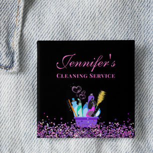 Badge Carré 5 Cm Fournitures de service de nettoyage Sparkle Busine