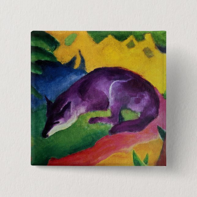 Badge Carré 5 Cm Fox bleu, 1911 (Devant)