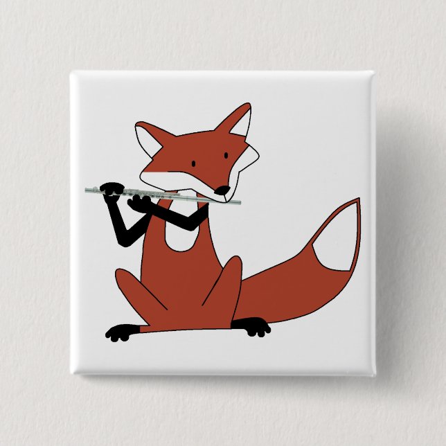Badge Carré 5 Cm Fox jouant la cannelure (Devant)