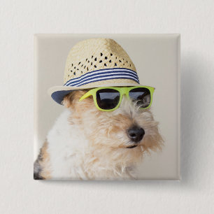 Badge Carré 5 Cm Fox Terrier