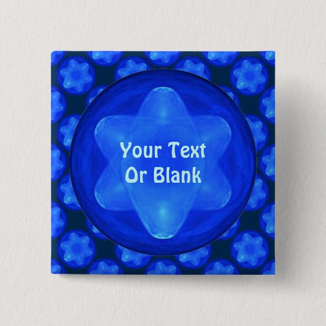 Badge Carré 5 Cm Fractal Bluestar (Devant)