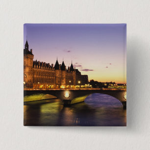 Badge Carré 5 Cm France, Paris, Seine et Conciergerie à