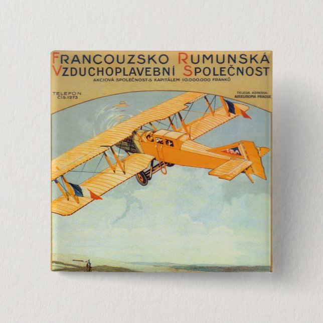 Badge Carré 5 Cm ~ Franco Roumanie de Praha (Devant)