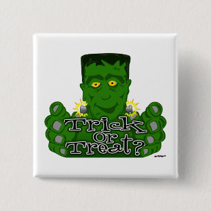 Badge Carré 5 Cm Frankie Trick Ou Treat ?