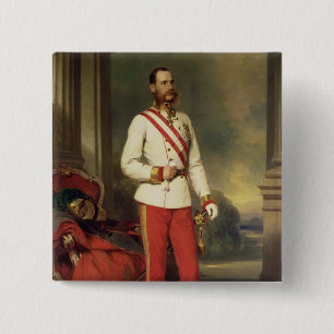 Badge Carré 5 Cm Franz Joseph I, empereur de l'Autriche