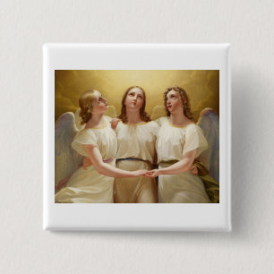 Badge Carré 5 Cm Franz Kadik - Trois Anges - 1822 - Peinture