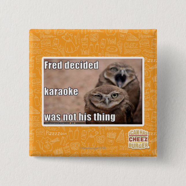 Badge Carré 5 Cm Fred a décidé (Devant)