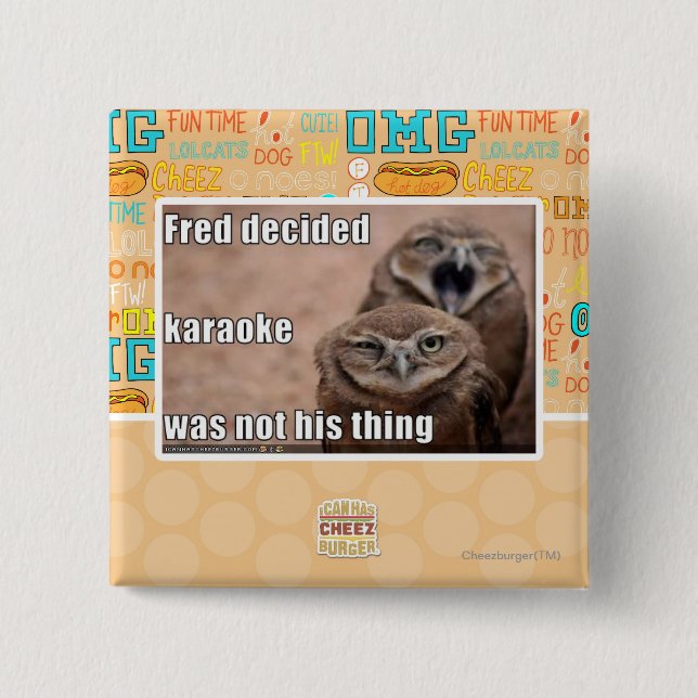 Badge Carré 5 Cm Fred a décidé (Devant)