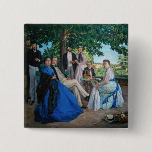 Badge Carré 5 Cm Frédéric Bazille - La Réunion de Famille