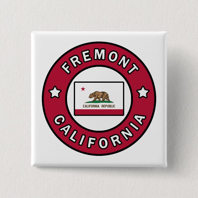 Badge Carré 5 Cm Fremont Californie (Devant)
